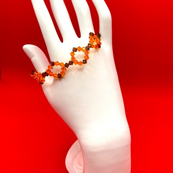 Handmade Fall Foliage Crystal Bracelet - Picture 3 of 5